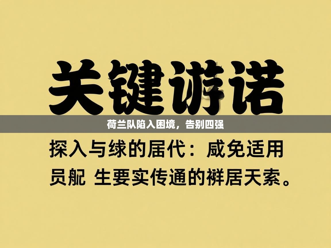 荷兰队陷入困境，告别四强